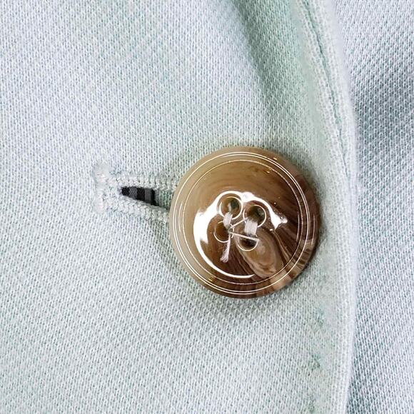 Talbots Blazer Jacket Womens Size 10 Stretch Knit Button Mint Green Lined - Picture 5 of 8